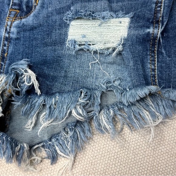 Blue Distressed Jean Shorts sizeMedium - Picture 9 of 17